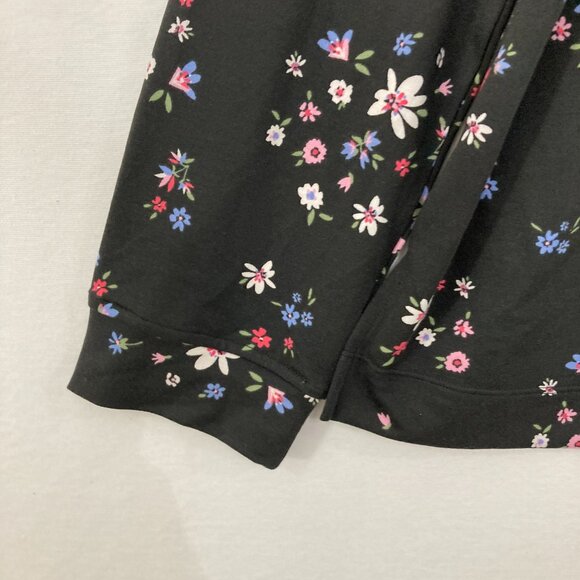 Cuddl Duds size XL Black Multi Floral Stretch Long Sleeve Blouse Comfy Relaxed - Picture 3 of 8
